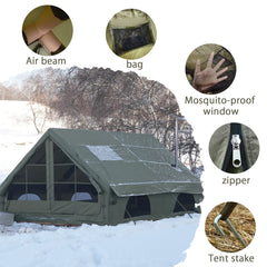 PAKICETUS Inflatable camping tent 4-8 people with windows portable water-resistant camping tent Four season tents