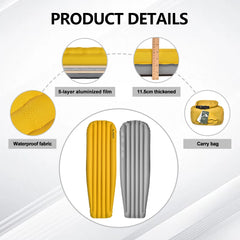 Outdoor Camping Inflatable Mat mummy Portable Storable Moisture-Proof Light for Hiking – Quick-Inflate Compact Water-Resistant