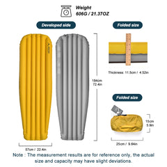 Outdoor Camping Inflatable Mat mummy Portable Storable Moisture-Proof Light for Hiking – Quick-Inflate Compact Water-Resistant