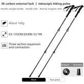 BISINNA 2pcs Trekking Poles Carbon Fiber Walking Sticks Ultra-light Telescopic Outdoor Hiking Climbing Cane