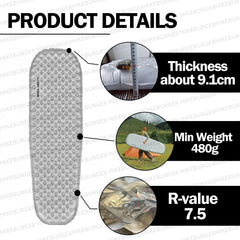 Light tour R Value 7.5/4.2 Outdoor Camping Sleeping Pad Portable Moisture-proof Pad Hiking Inflatable Mat