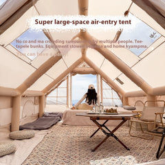 Inflatable Tents For Adult Camping, Luxury Camping Tents, Inflatable Tents With Stove Plug, 4/6/8 Person Family Camping Inflatab