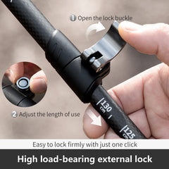 BISINNA 2pcs Trekking Poles Carbon Fiber Walking Sticks Ultra-light Telescopic Outdoor Hiking Climbing Cane