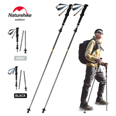 Naturehike Climbing Sticks Ultralight Outdoor Folding Trekking Poles Hiking Pole Collapsible Quick Lock Stick Carbon Fiber Poles