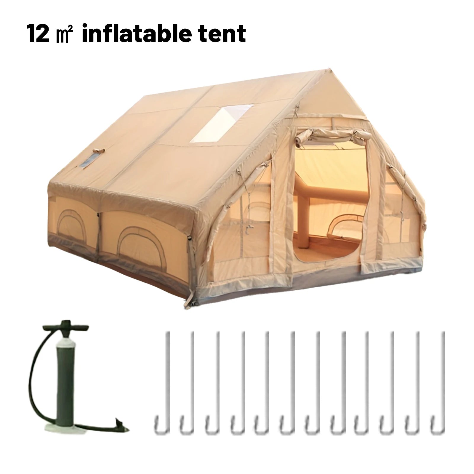 Inflatable Family Camping Tent – with Stove Plug, 4–8 Person